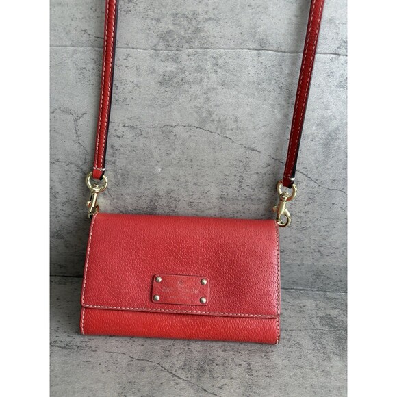KATE SPADE Natalie Wellesley Small Clutch Crossbody Bag Red/Pink - Picture 1 of 9
